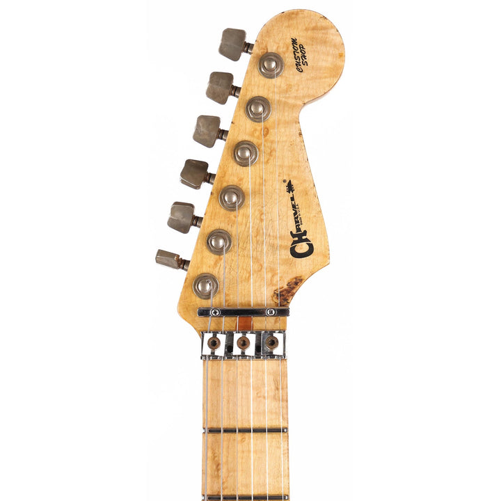 Charvel Custom Shop Graphic Nitro Relic San Dimas Masterbuilt Black and Magenta Flames