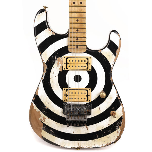Charvel Custom Shop Graphic Nitro Relic San Dimas Masterbuilt Black and White Bullseye