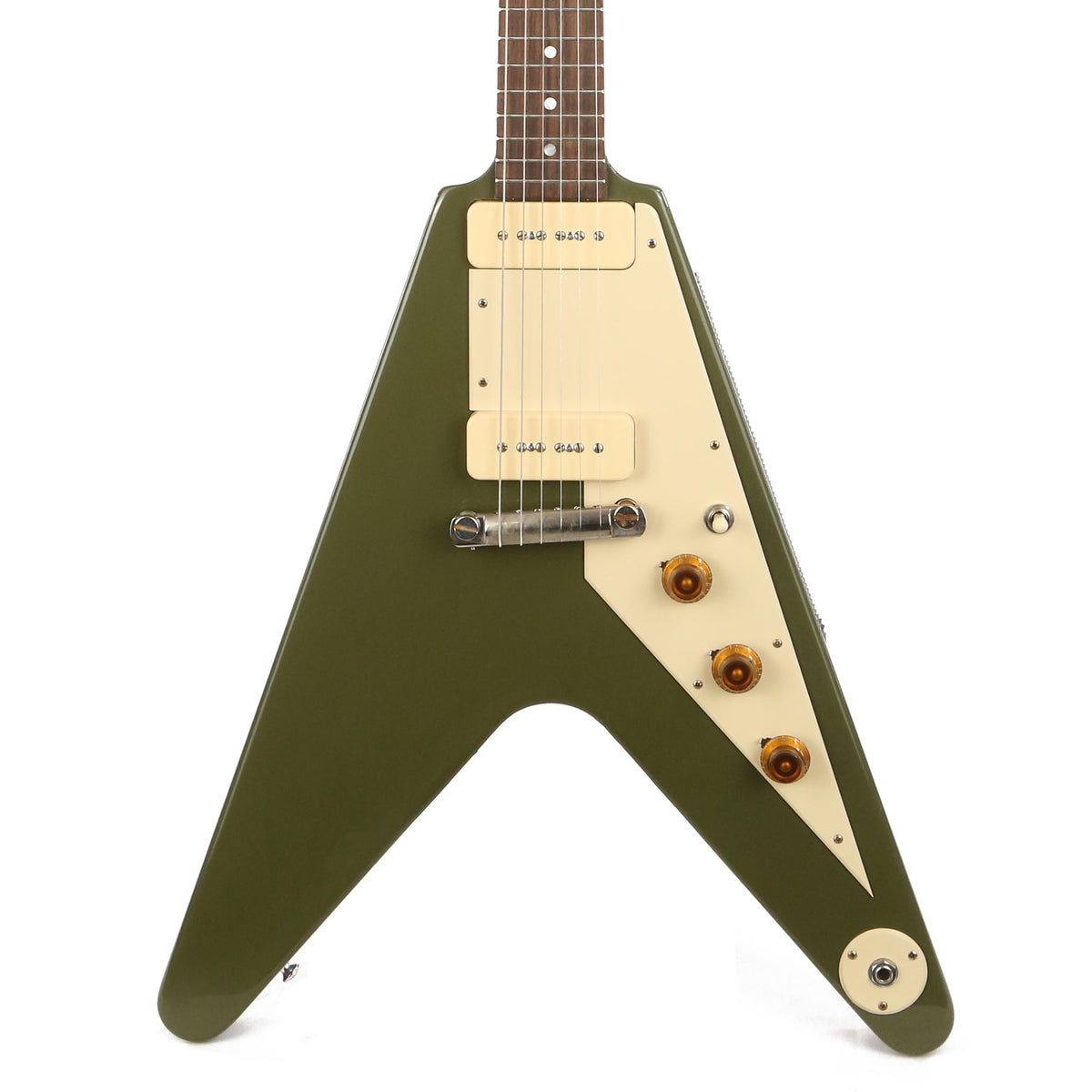 Gibson Custom Shop '59 Flying V Made 2 Measure Olive Drab Green — 1