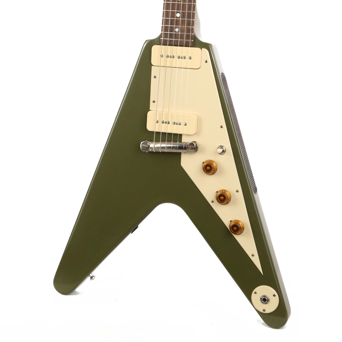 Gibson Custom Shop '59 Flying V Made 2 Measure Olive Drab Green — 7