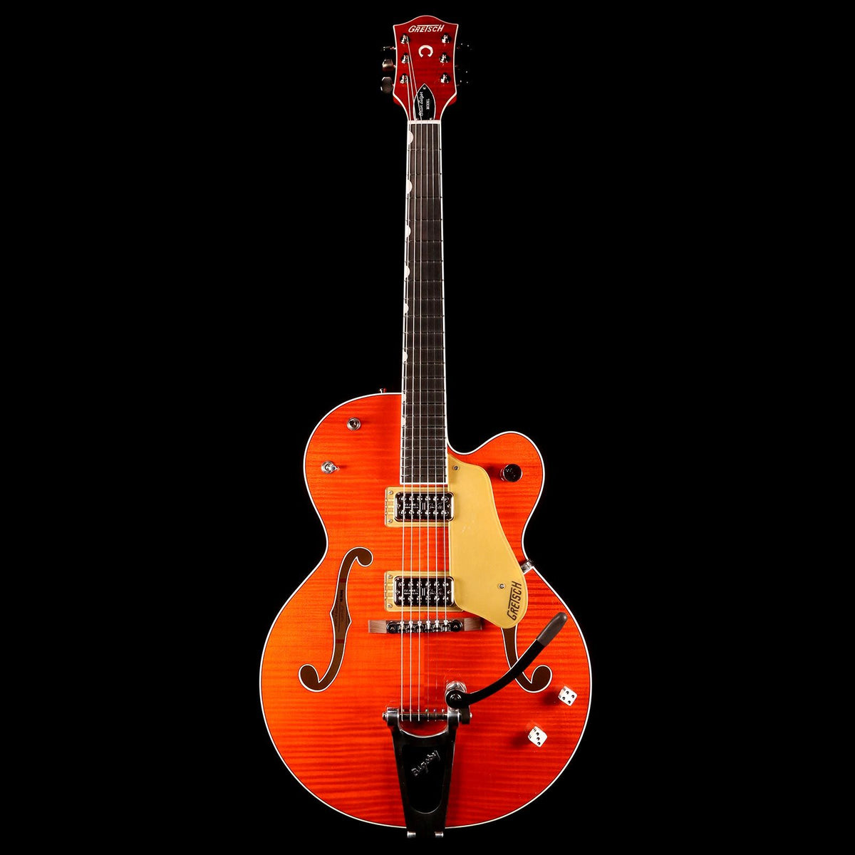 Gretsch G6120SSL-OFLM Brian Setzer Nashville with Bigsby Orange Tiger Flame Maple — 2