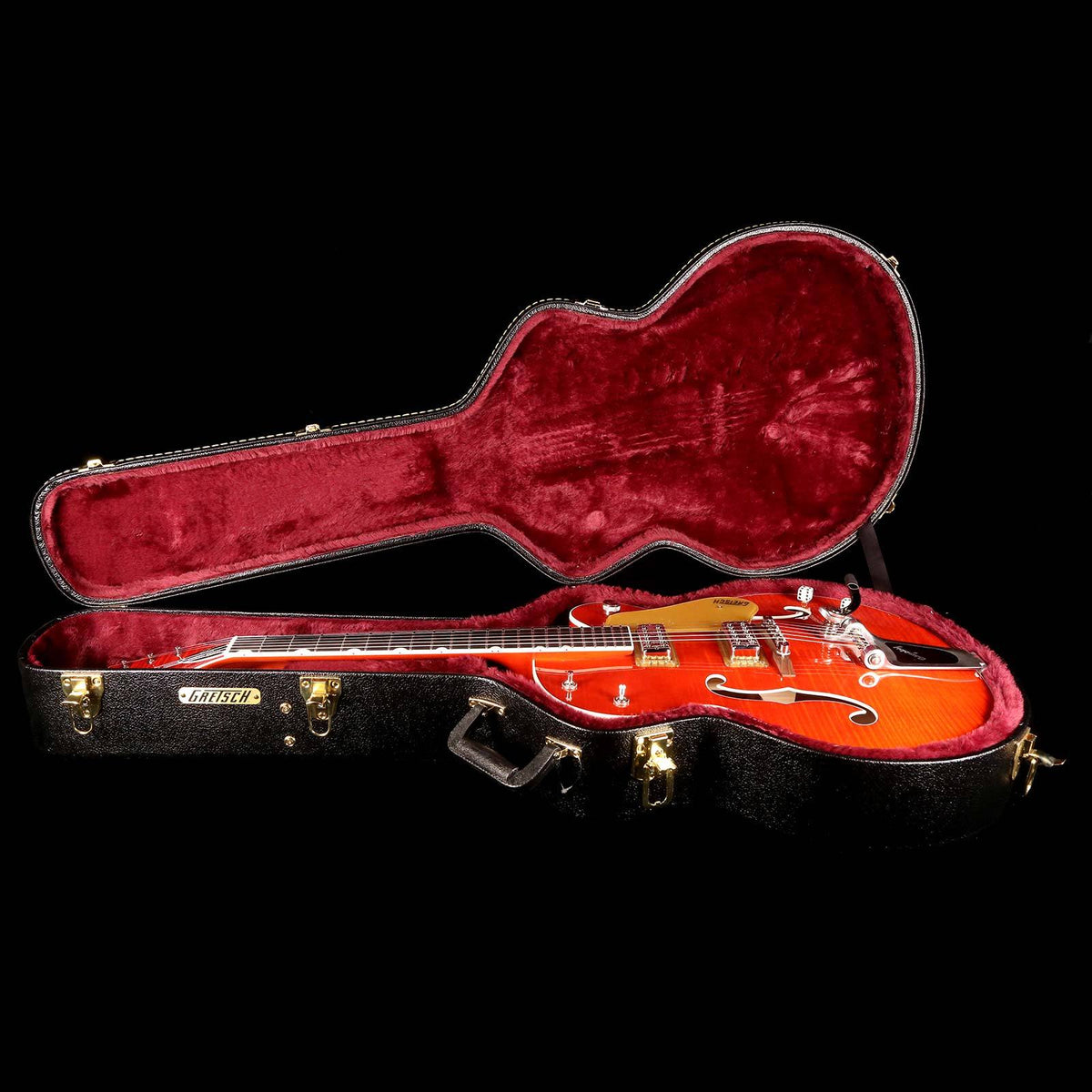 Gretsch G6120SSL-OFLM Brian Setzer Nashville with Bigsby Orange Tiger Flame Maple — 7