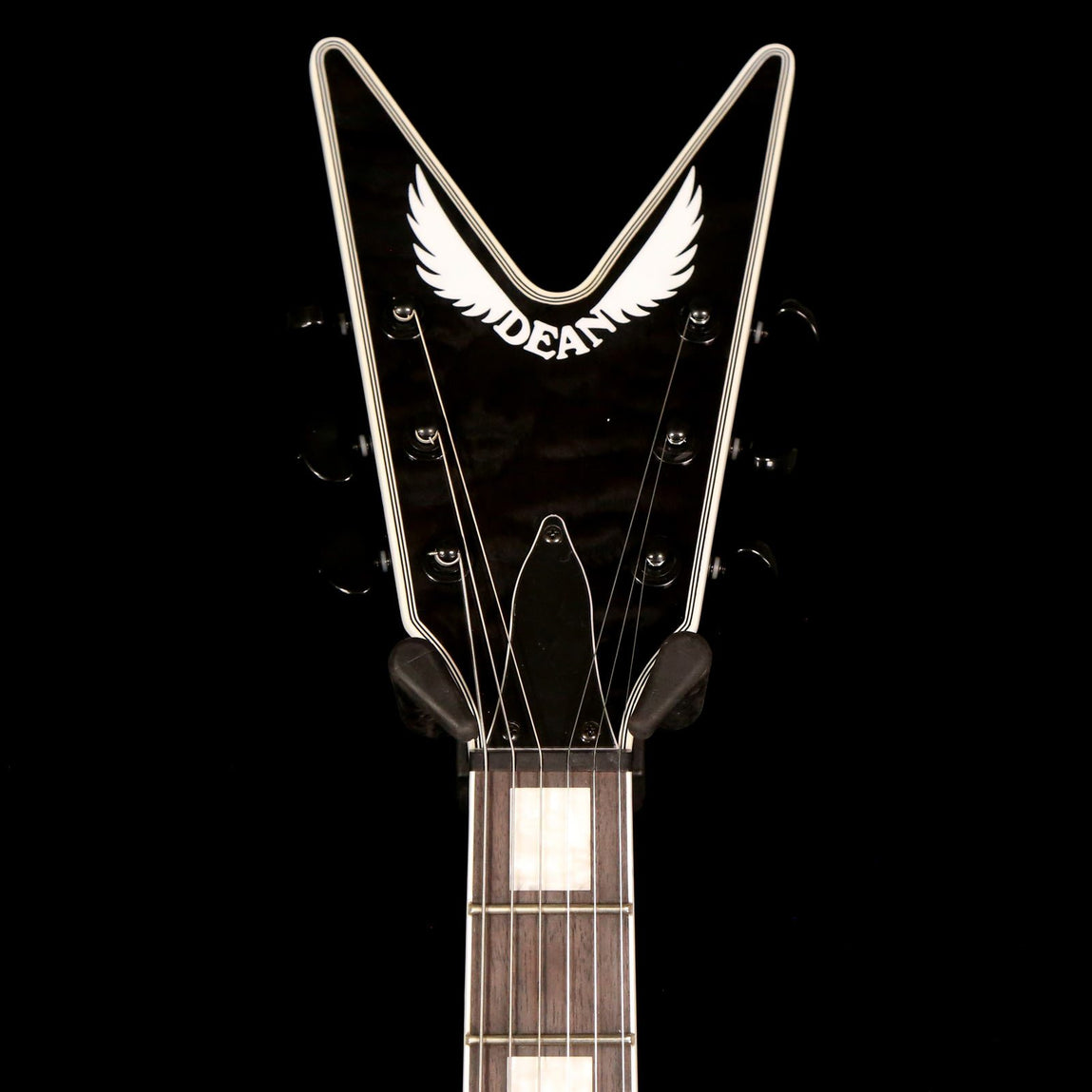 Dean V Select Series Quilt Top Trans Black | The Music Zoo
