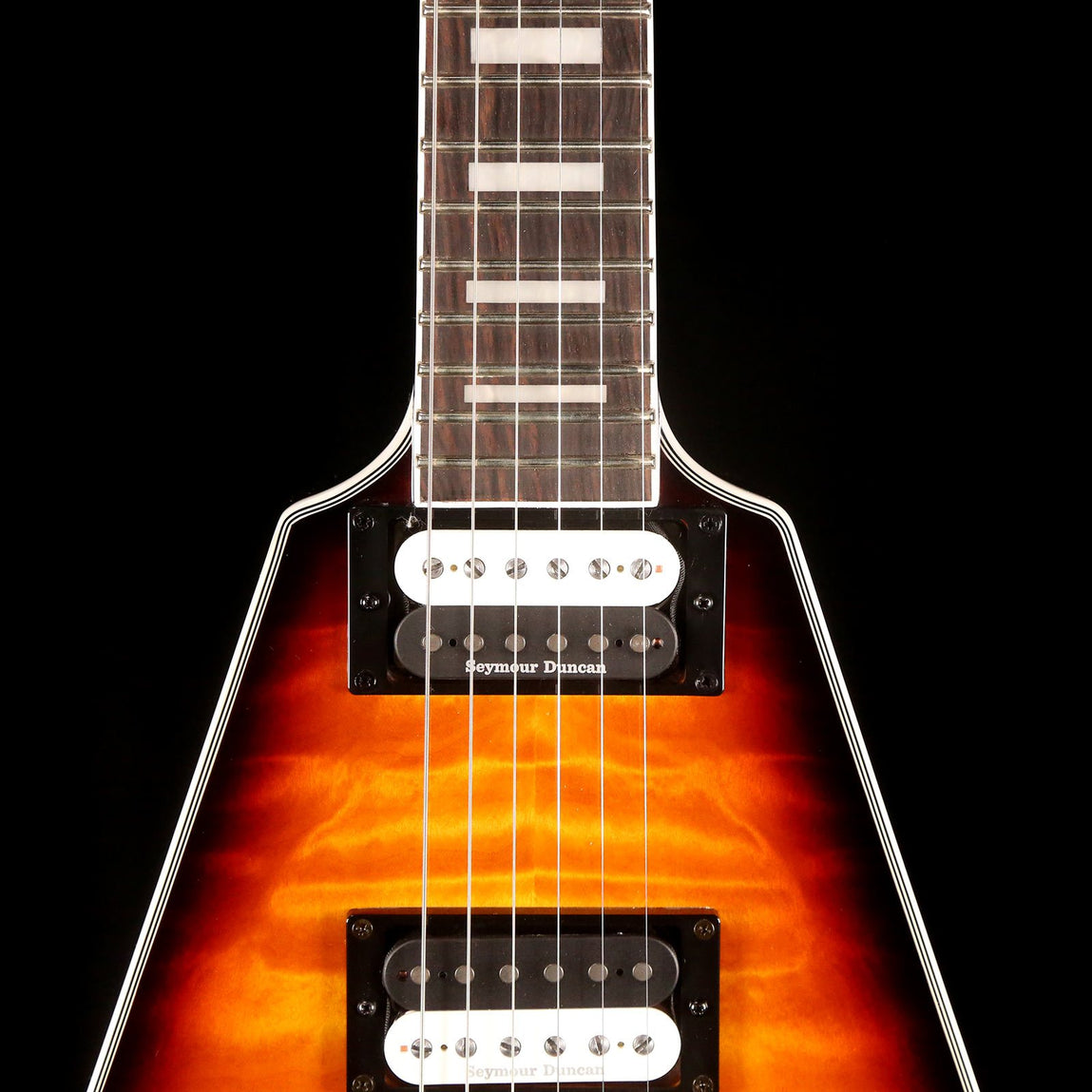 Dean V Select Floyd Quilt Top Trans Brazilia | The Music Zoo