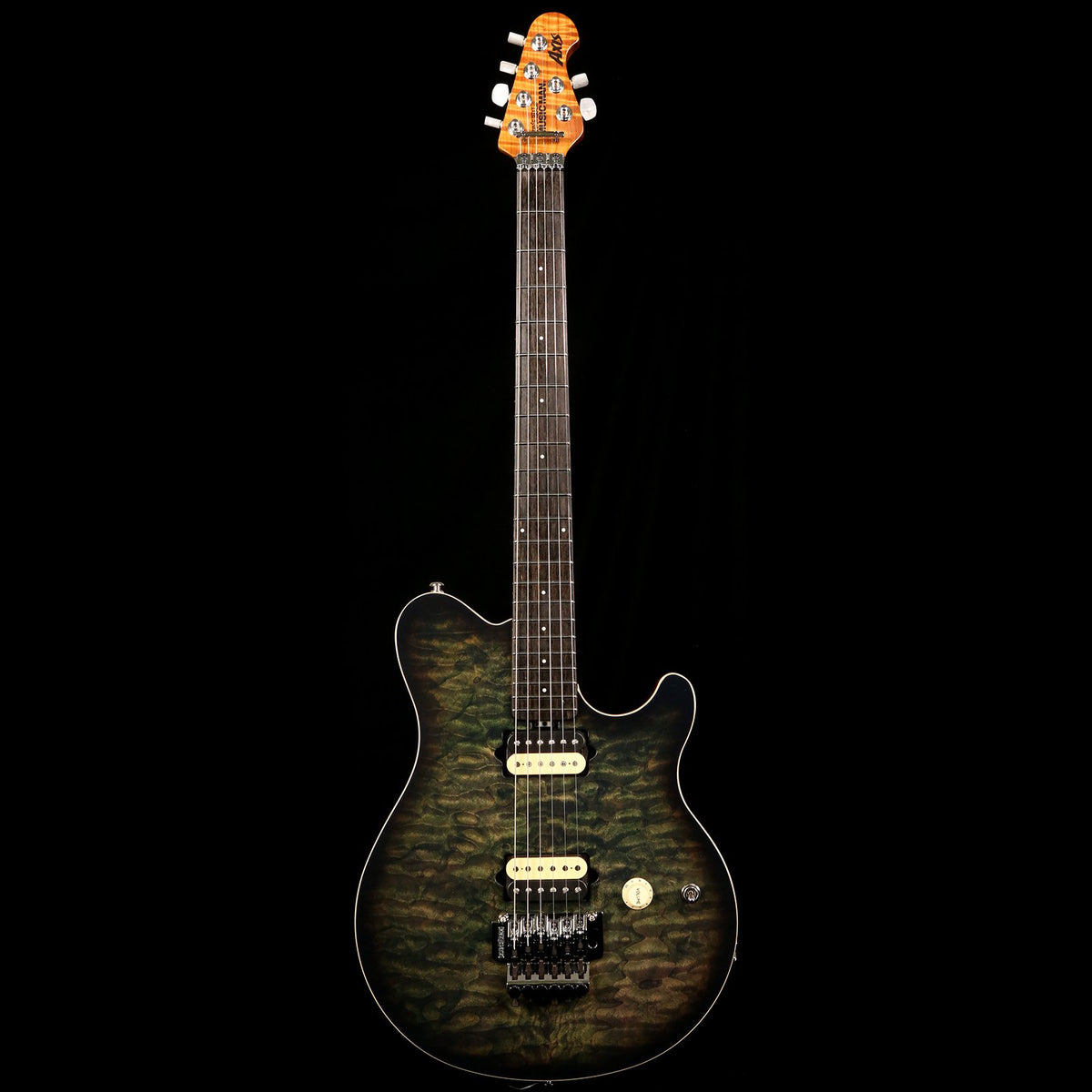 Ernie Ball Music Man BFR Axis Predator Green Quilt — 2