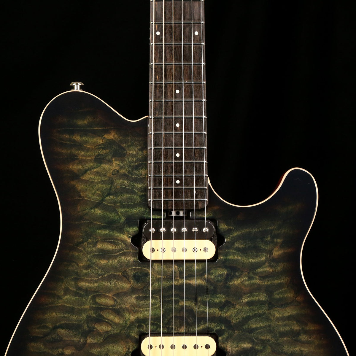 Ernie Ball Music Man BFR Axis Predator Green Quilt — 7