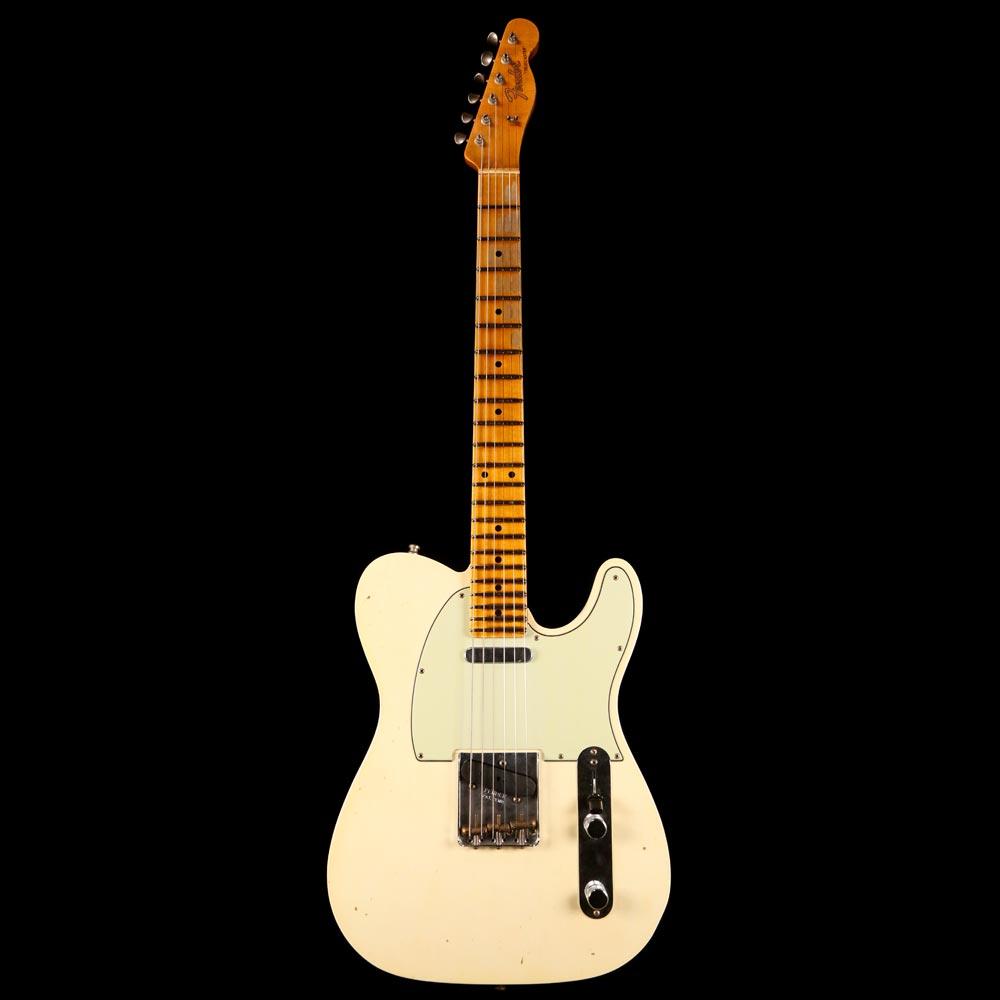 Fender Custom Shop Postmodern Telecaster 2019 Journeyman Relic Aged Olympic White and Charcoal Frost Metallic — 2
