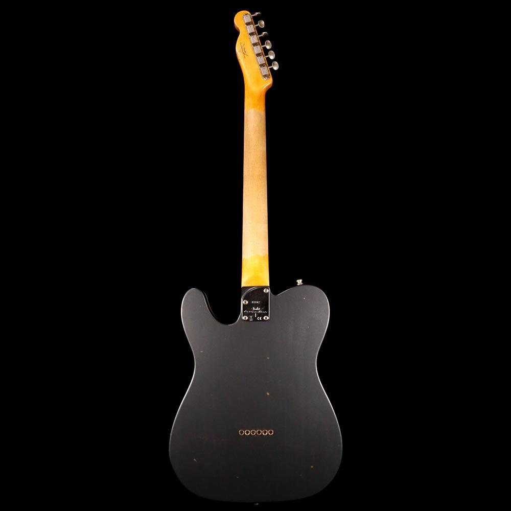 Fender Custom Shop Postmodern Telecaster 2019 Journeyman Relic Aged Olympic White and Charcoal Frost Metallic — 3