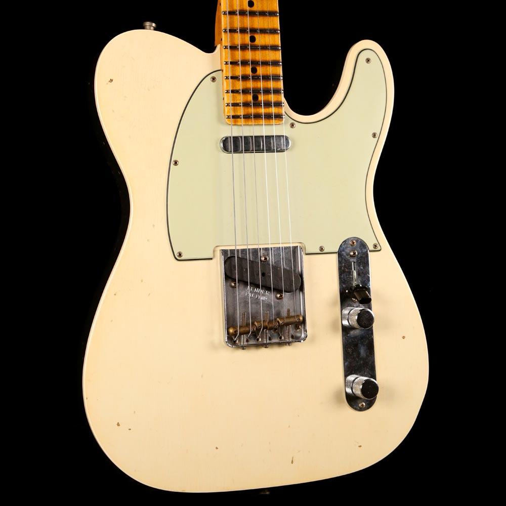 Fender Custom Shop Postmodern Telecaster 2019 Journeyman Relic Aged Olympic White and Charcoal Frost Metallic — 6