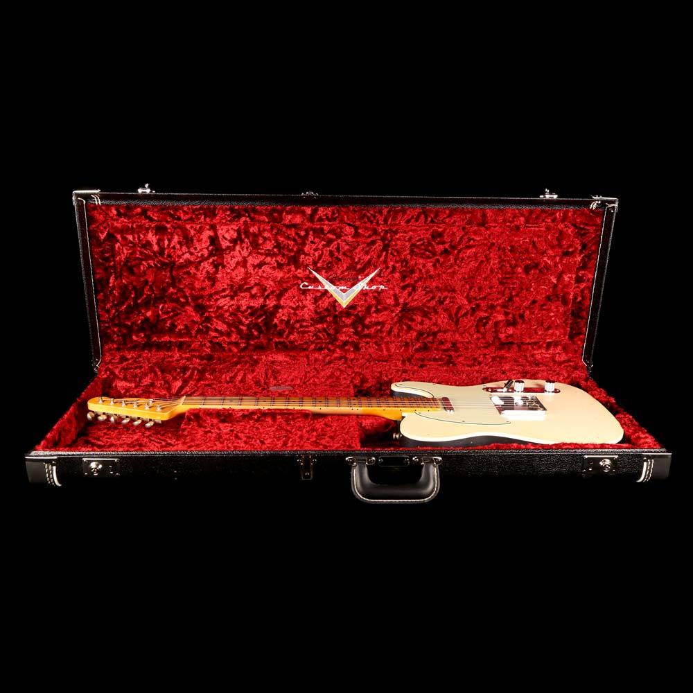 Fender Custom Shop Postmodern Telecaster 2019 Journeyman Relic Aged Olympic White and Charcoal Frost Metallic — 7