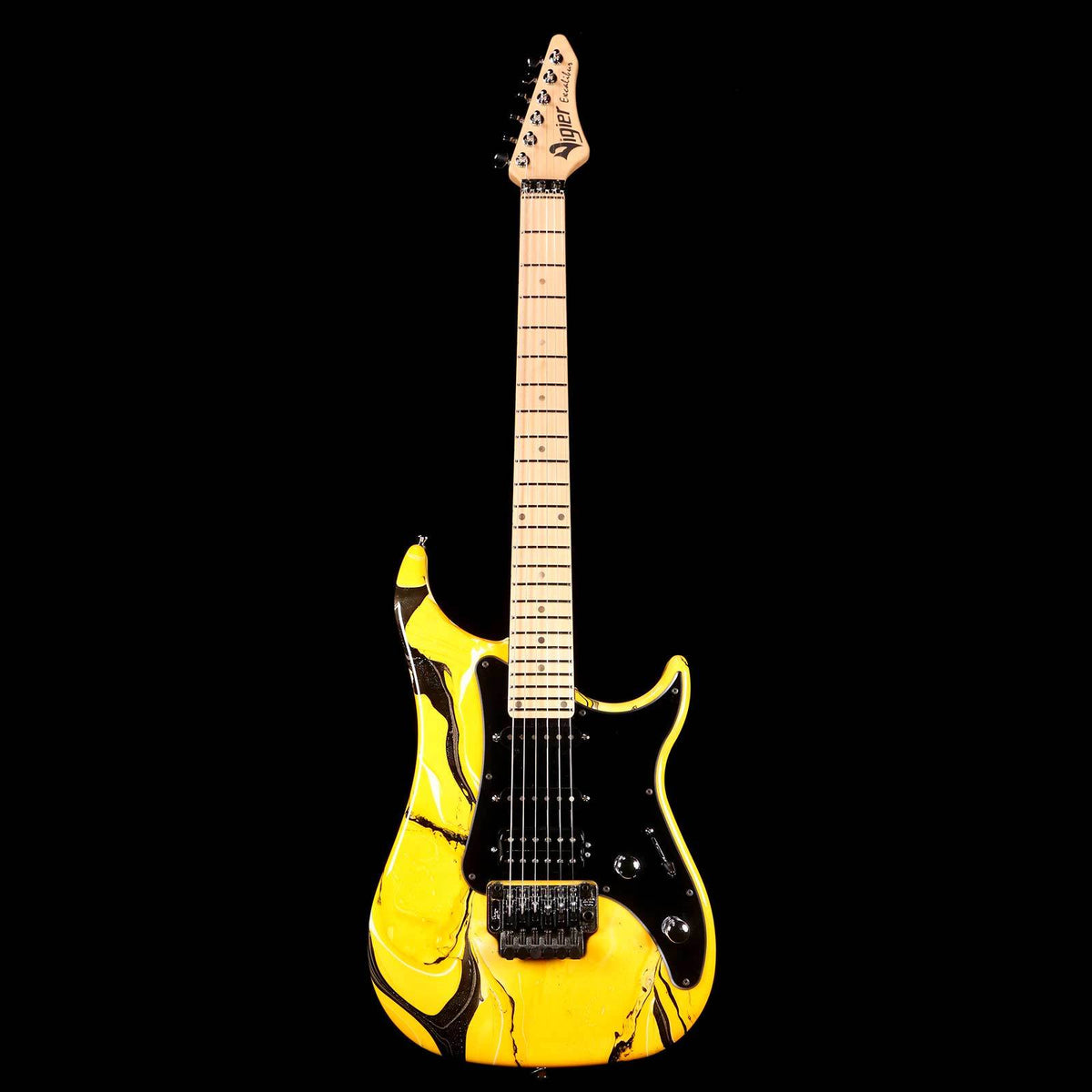 Vigier Excalibur Original HSS Rock Art Yellow/Black Swirl 2017 — 2