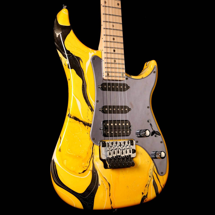 Vigier Excalibur Original HSS Rock Art Yellow/Black Swirl 2017