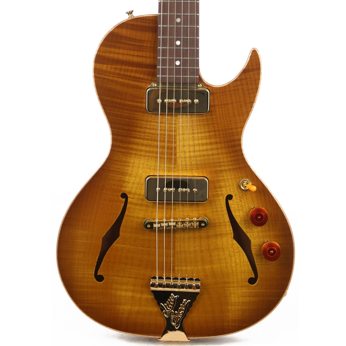 B&G Guitars Little Sister Crossroads Cutaway P-90 Honey Burst — 1
