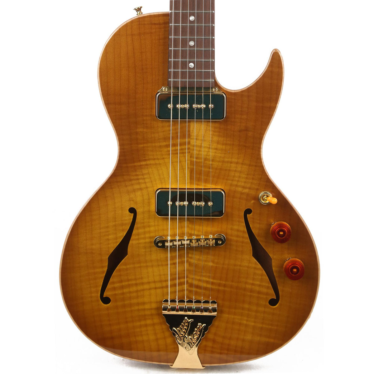 B&G Guitars Little Sister Crossroads Cutaway P-90 Honey Burst — 1