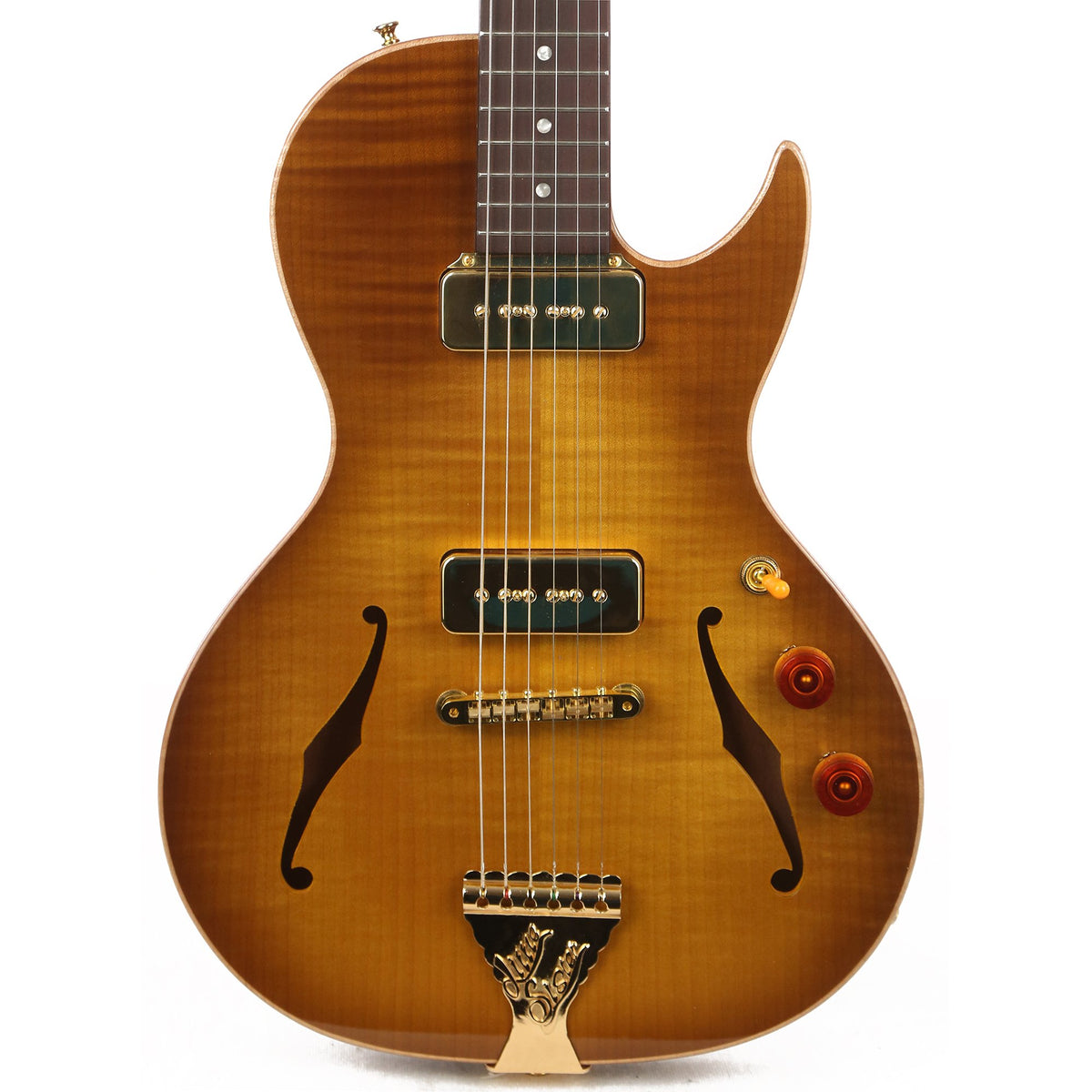 B&G Guitars Little Sister Crossroads Cutaway P-90 Honey Burst — 1