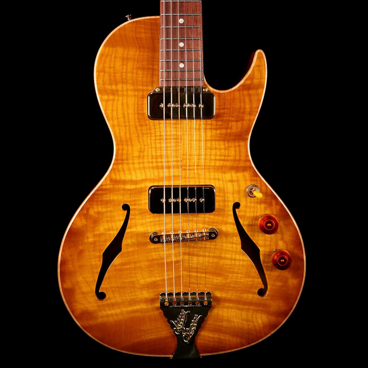 B&G Guitars Little Sister Crossroads Cutaway P-90 Honey Burst — 1