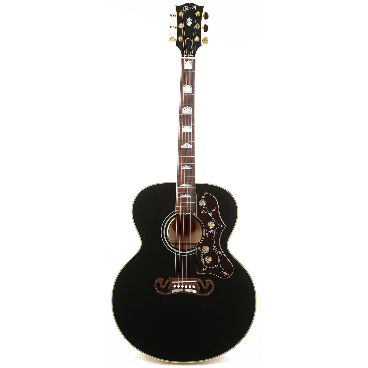 Gibson SJ-200 Acoustic-Electric Made 2 Measure Ebony Top Natural Back and Sides — 2