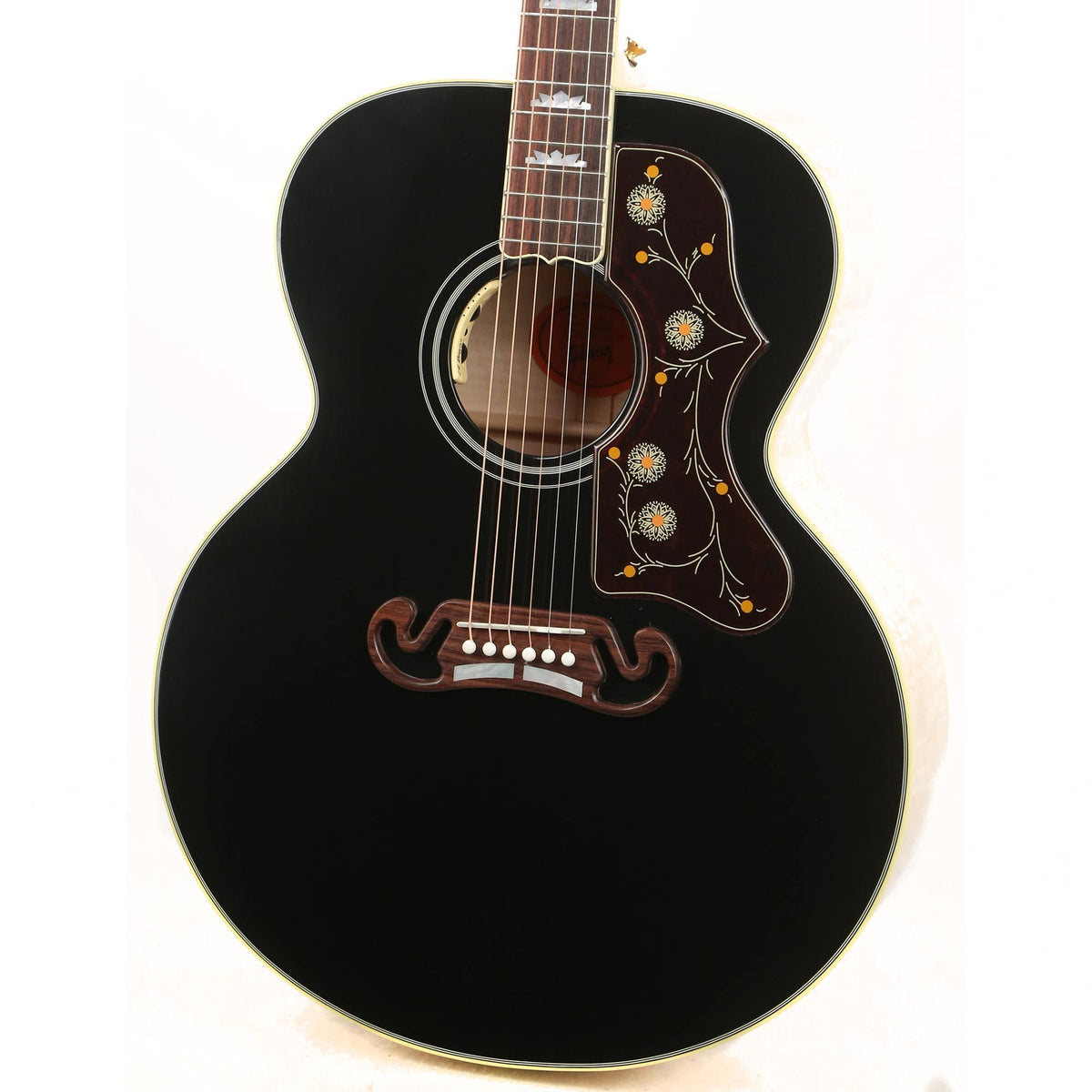 Gibson SJ-200 Acoustic-Electric Made 2 Measure Ebony Top Natural Back and Sides — 6