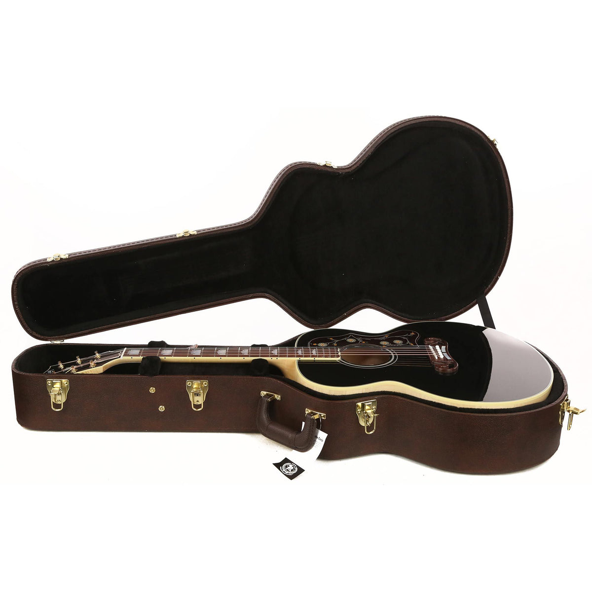 Gibson SJ-200 Acoustic-Electric Made 2 Measure Ebony Top Natural Back and Sides — 8