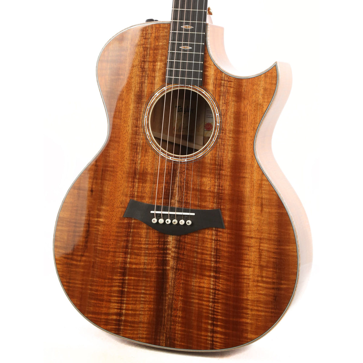 Taylor Custom Shop Grand Auditorium Florentine Cutaway Hawaiian Koa Natural — 6