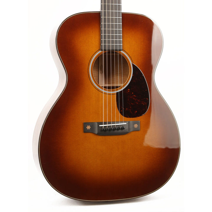 Martin Custom Shop Style 18 OM Acoustic Sitka Spruce and Flamed Mahogany Ambertone
