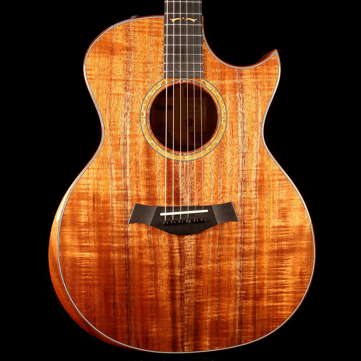 Taylor Custom Shop Grand Auditorium Florentine Cutaway Hawaiian Koa Natural — 1