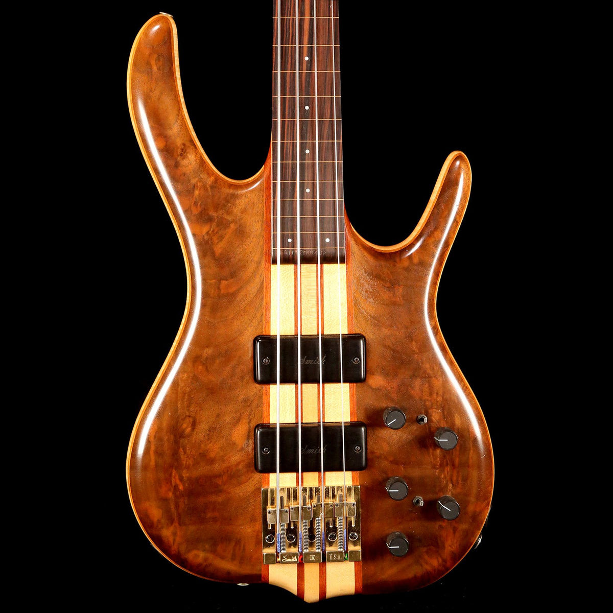 Ken Smith BSR-4EG Flame Walnut Fretless Bass Natural — 1