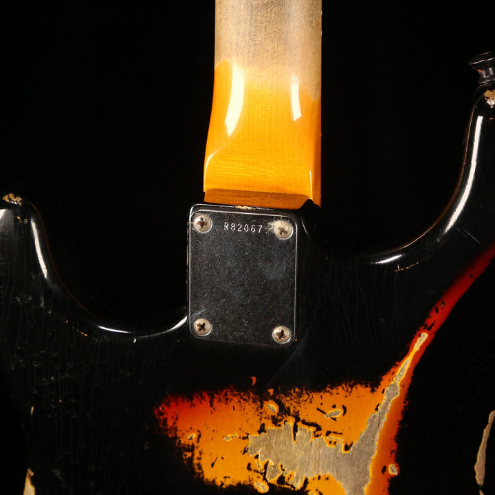 Fender Custom Shop Black Lightning Stratocaster HSS Floyd Rose Black over 3-Tone Sunburst