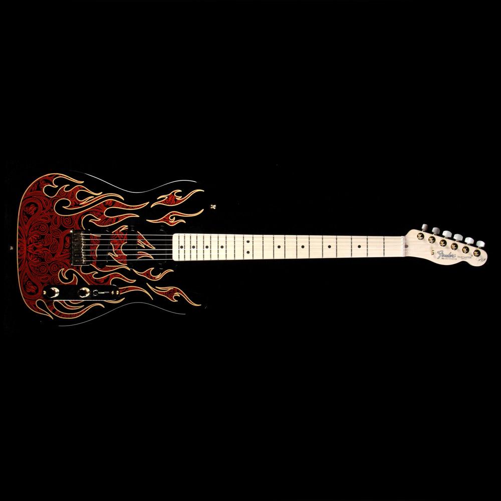 Fender Artist Series James Burton Telecaster Electric Guitar Red Paisley Flames — 2