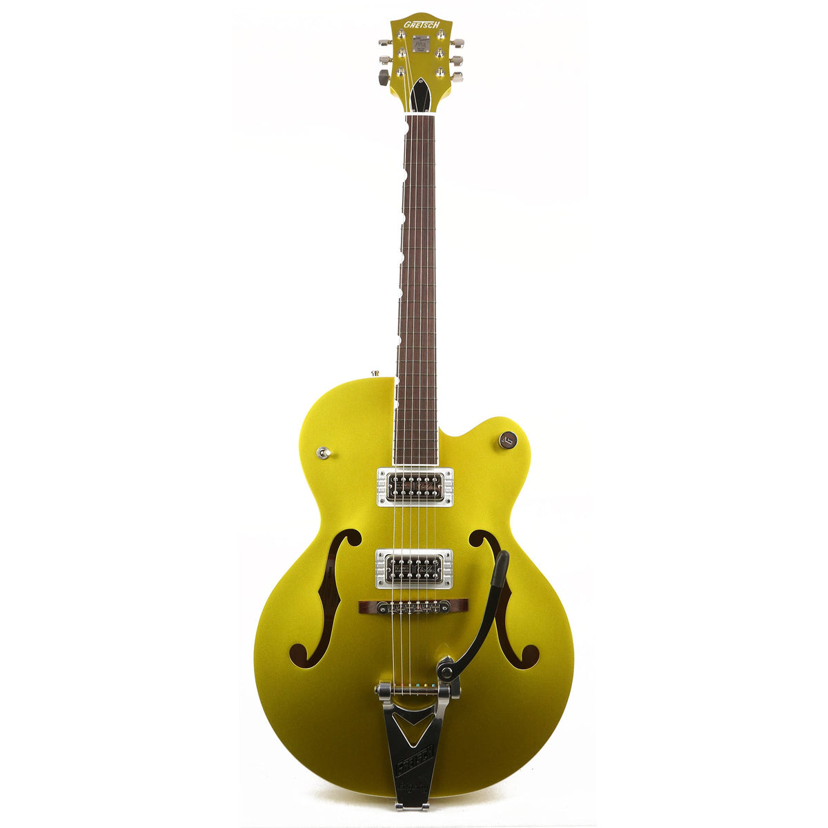 Gretsch G6120T-HR Brian Setzer Signature Hot Rod Hollow Body Extreme Coolant Lime Gold — 2