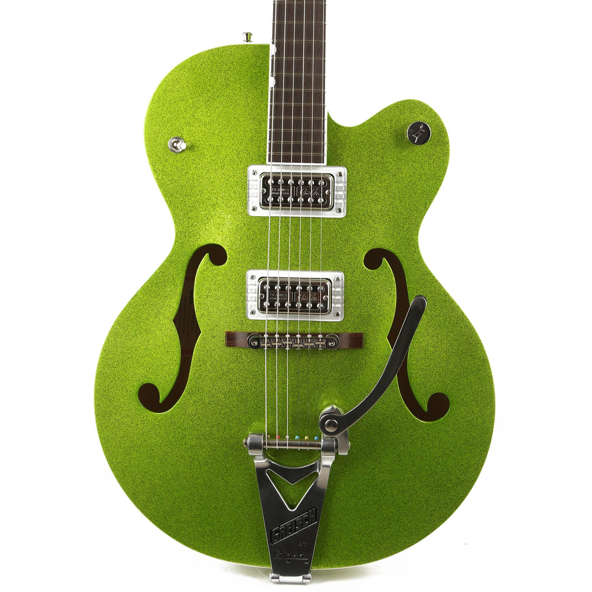 Gretsch G6120T-HR Brian Setzer Signature Hot Rod Hollow Body Extreme Coolant Green Sparkle — 1