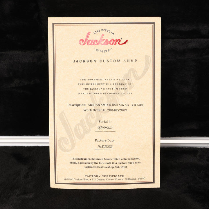 Jackson USA Signature Adrian Smith San Dimas DKQM Transparent Green Burst