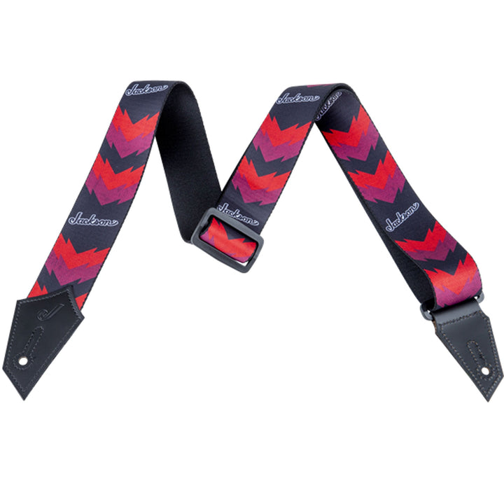 Jackson Strap with Double V Pattern Black and Red