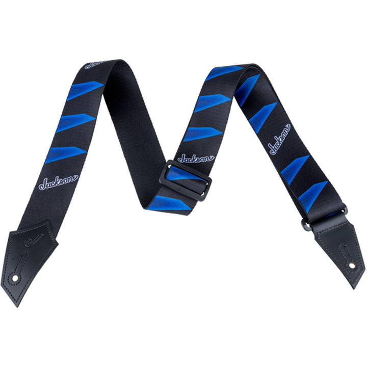 Jackson Strap with Headstock Pattern Black and Blue