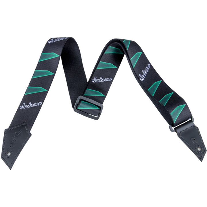 Jackson Strap with Headstock Pattern Black/Green | The Music Zoo