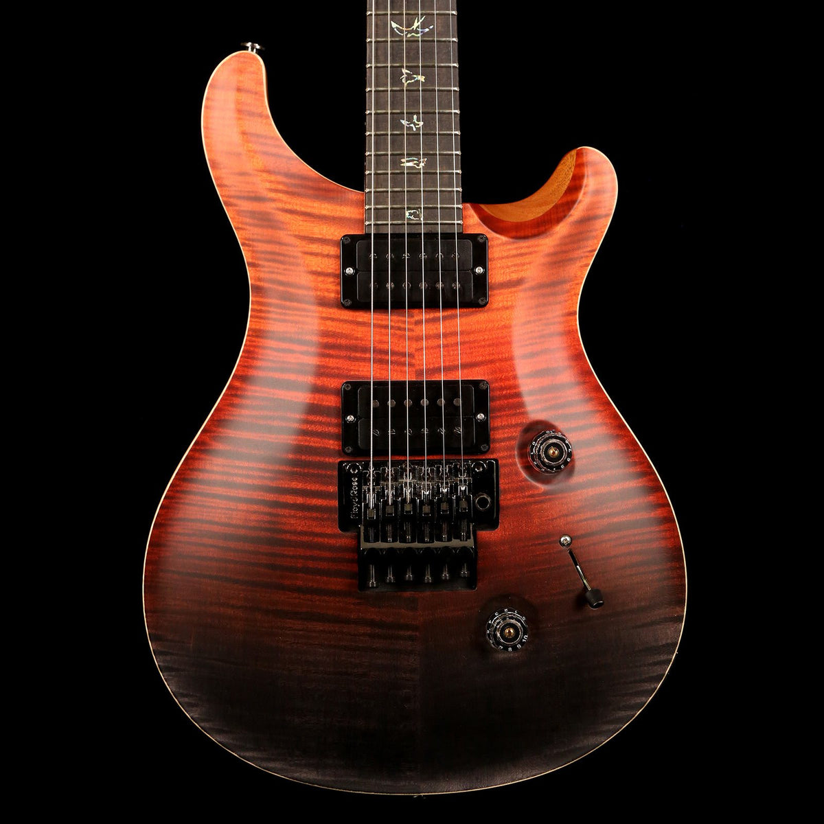PRS Custom 24 Floyd Wood Library Fire Red to Grey Black Satin Fade 2018 — 1