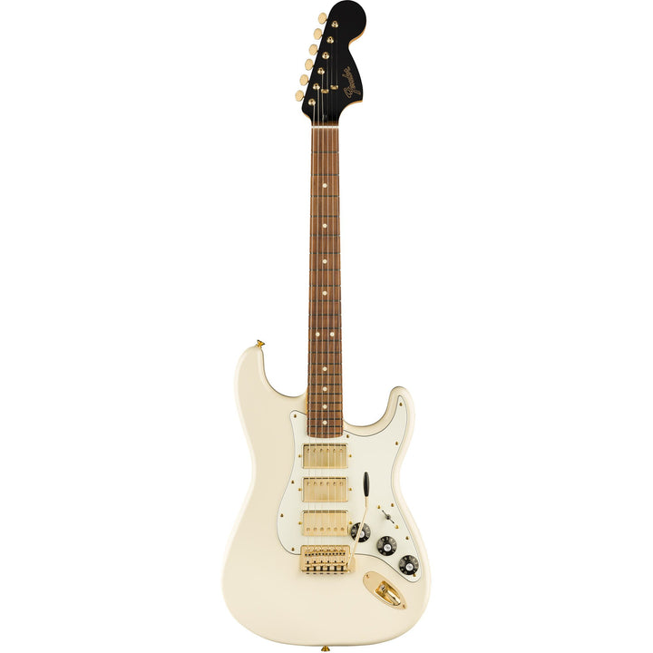 Fender Channel Exclusive Mahogany Blacktop Stratocaster HHH Olympic White with Gold Hardware
