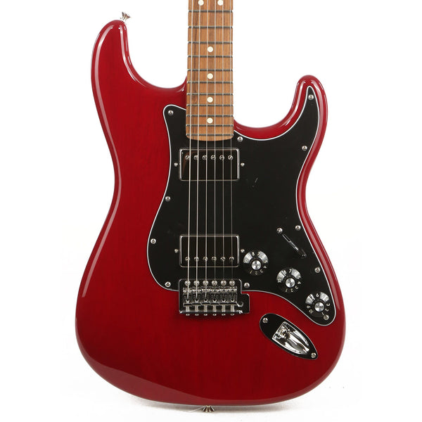 Fender Channel Exclusive Mahogany Blacktop Stratocaster Crimson Red Transparent
