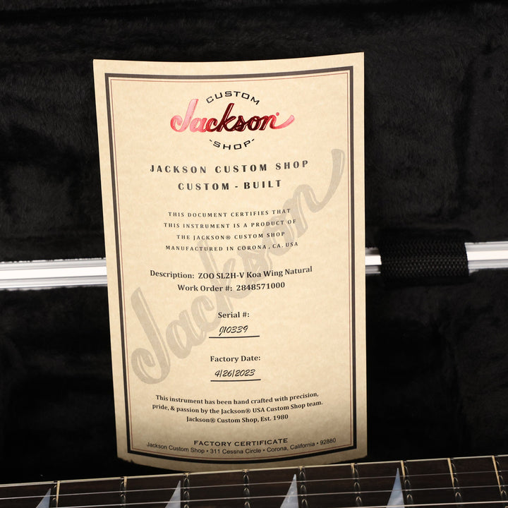 Jackson Custom Shop SL2H-V Soloist Music Zoo Exclusive Koa Natural