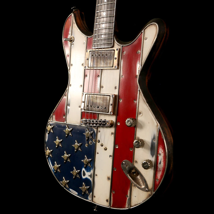 McSwain SM-2 Red White and Bullets Guitar Aluminum Top American Flag