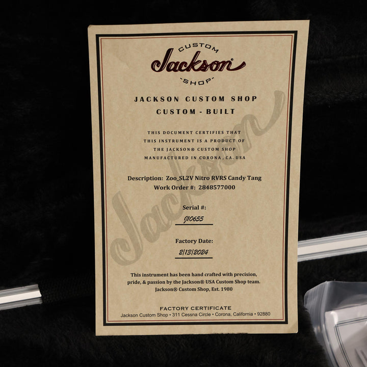 Jackson Custom Shop SL2V Nitro Aged Candy Tangerine Music Zoo Exclusive