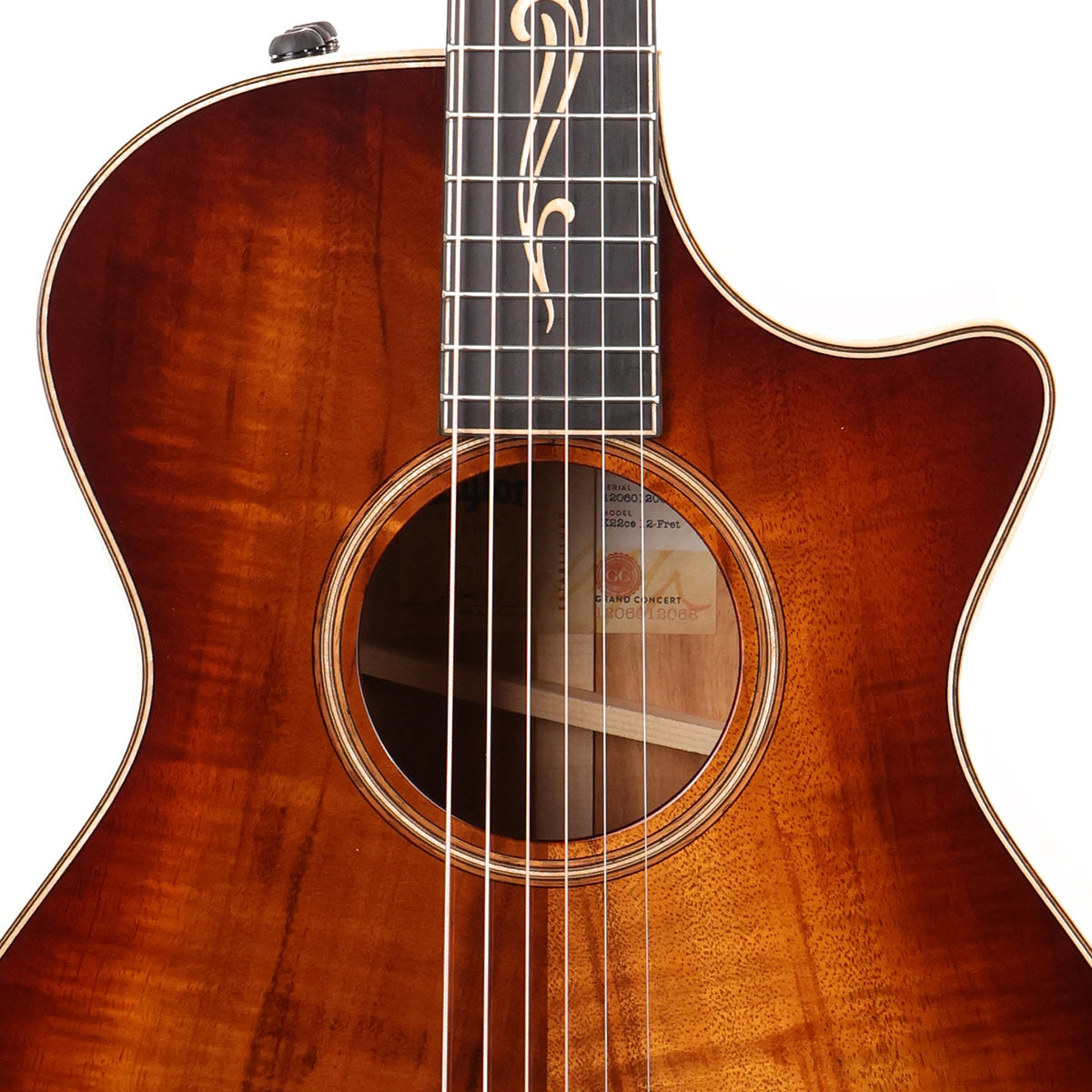 Taylor K22ce 12-Fret Koa Acoustic-Electric Shaded Edgeburst 2023 — 6