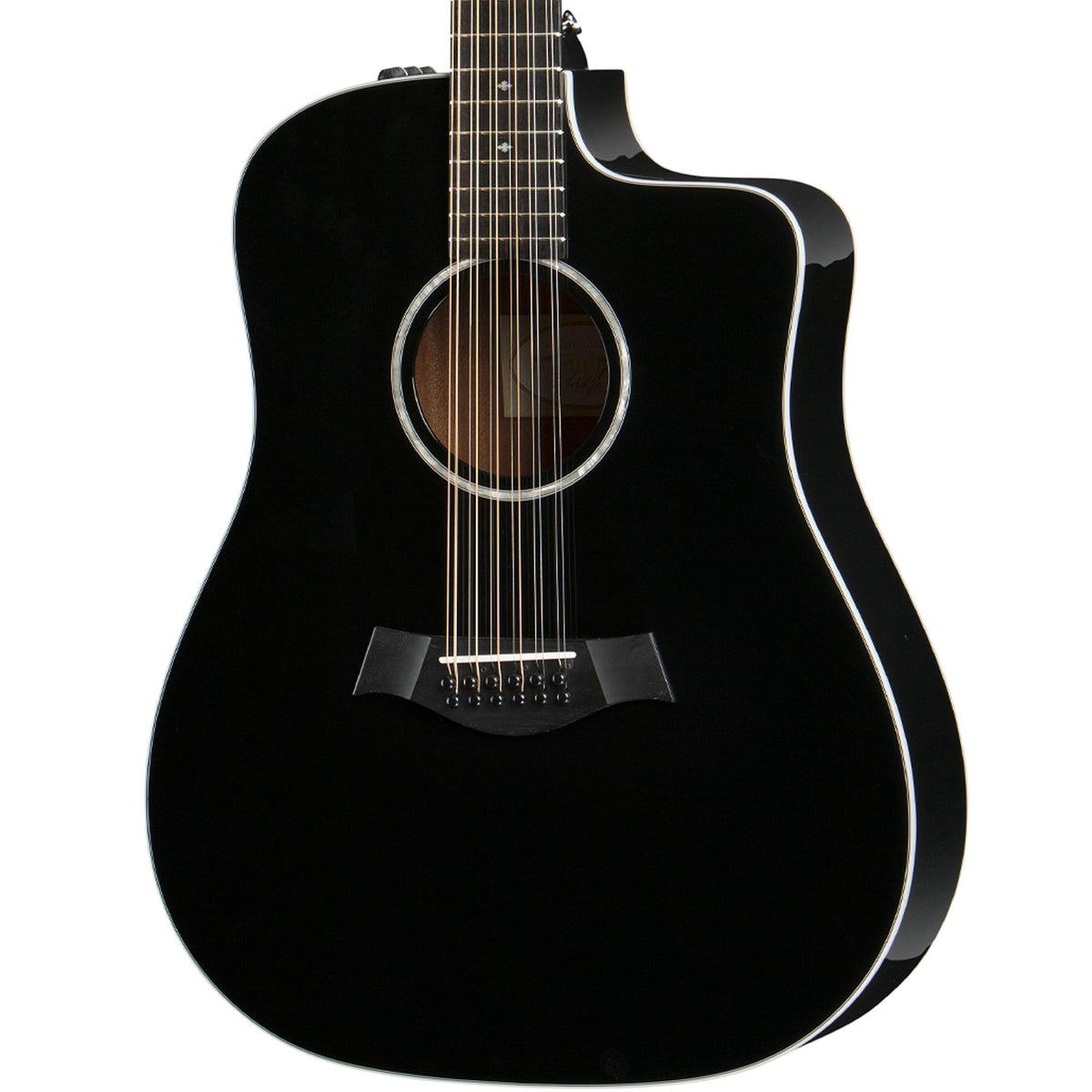 Taylor 250ce-BLK DLX Dreadnought 12-String Acoustic-Electric Black — 1