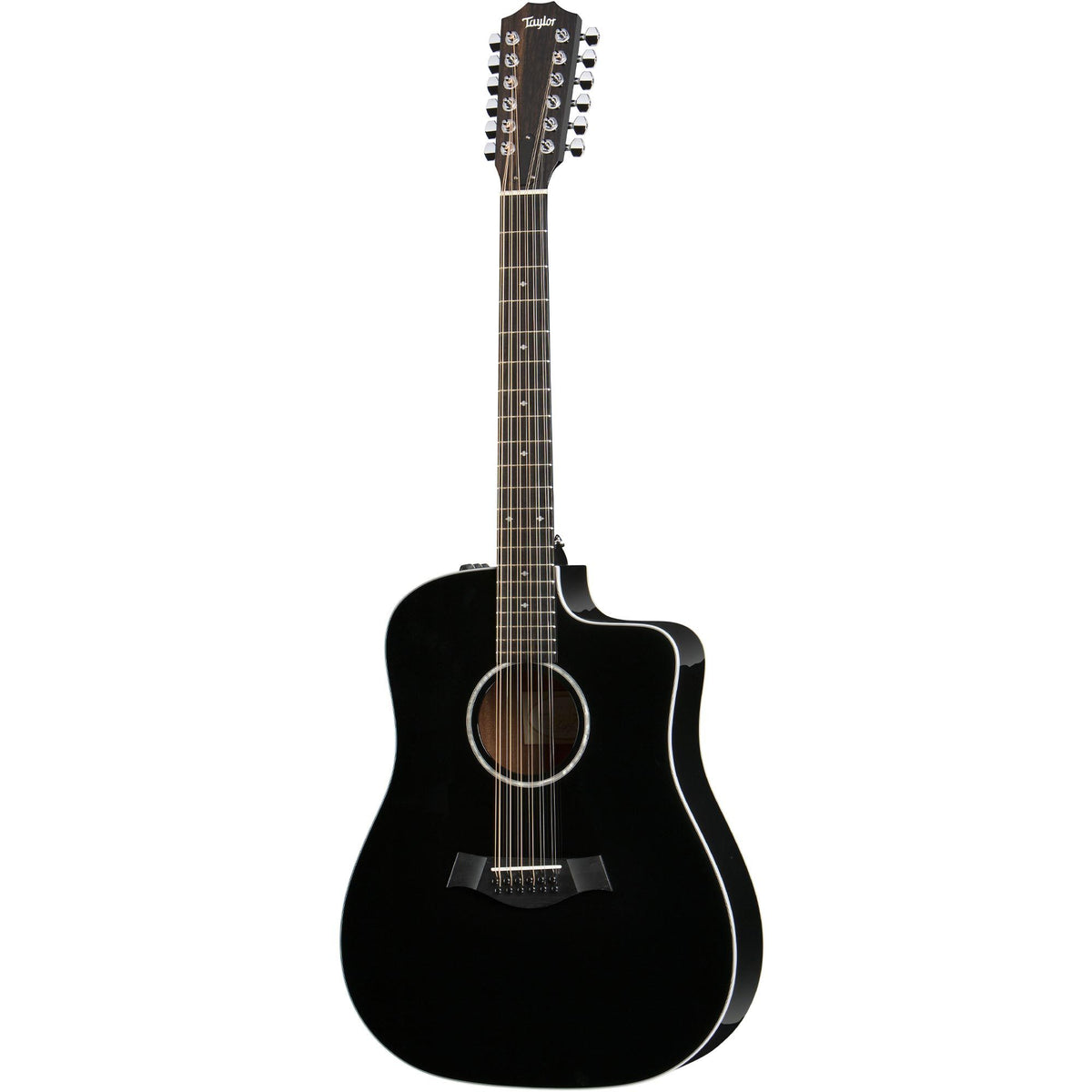 Taylor 250ce-BLK DLX Dreadnought 12-String Acoustic-Electric Black — 2