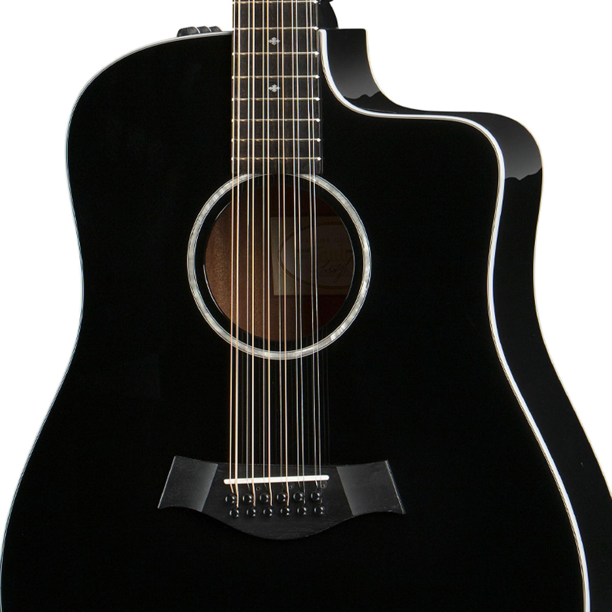 Taylor 250ce-BLK DLX Dreadnought 12-String Acoustic-Electric Black — 5