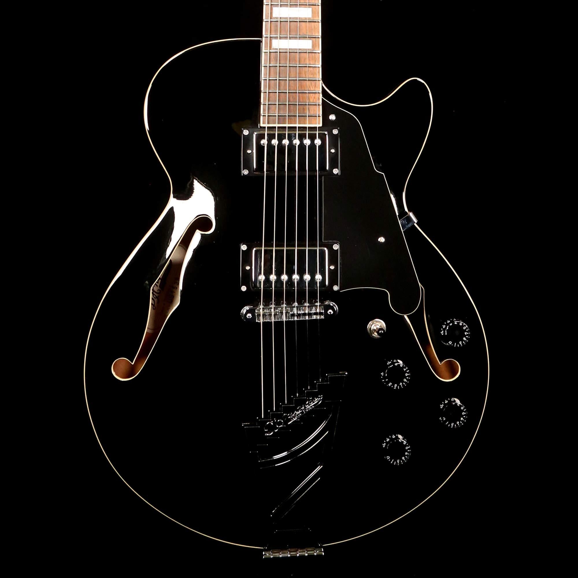 D'Angelico Premier SS Semi-Hollowbody Black | The Music Zoo