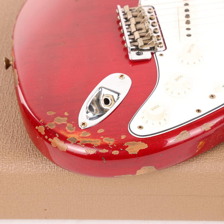 Fender Custom Shop 1963 Stratocaster Reissue Heavy Relic Crimson Transparent