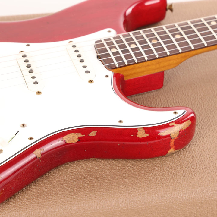 Fender Custom Shop 1963 Stratocaster Reissue Heavy Relic Crimson Transparent