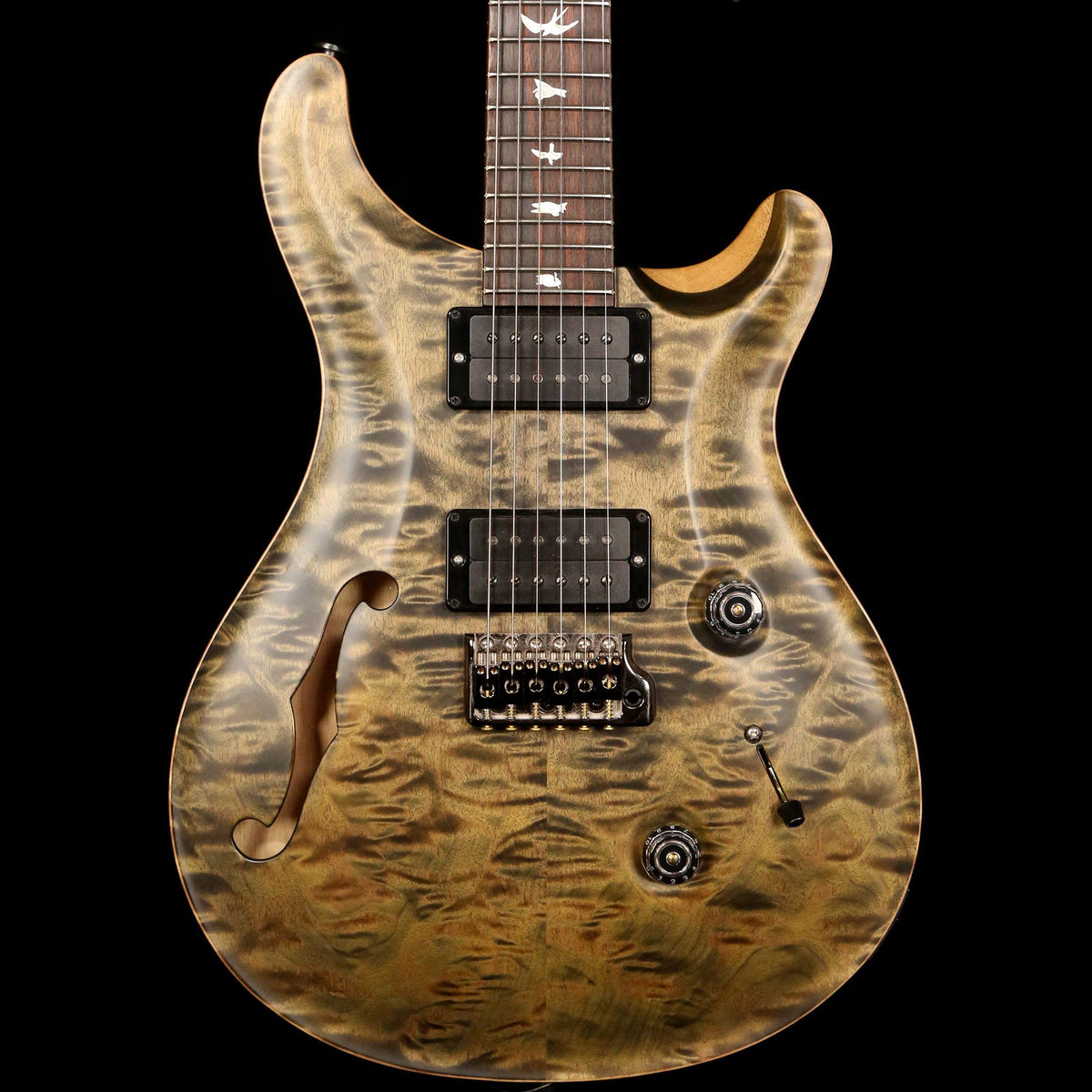PRS Custom 24 Semi-Hollow Wood Library 10-Top Obsidian Matte 2017 — 1