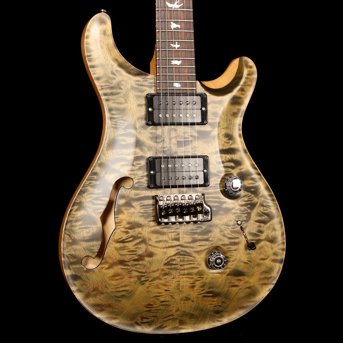 PRS Custom 24 Semi-Hollow Wood Library 10-Top Obsidian Matte 2017 — 6